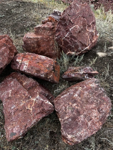 Ландшафтные глыбы красно-фиолетовые 200-1000 килограмм купить в Куйбышеве