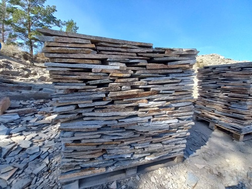 Плитняк златолит серебристый для фасада купить в Куйбышеве