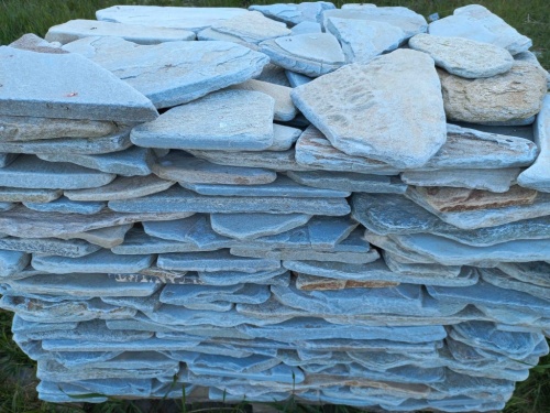 Плитняк златолит зелёный галтованный для цоколя купить в Куйбышеве