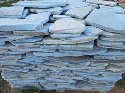 Плитняк златолит зелёный галтованный для цоколя купить в Куйбышеве